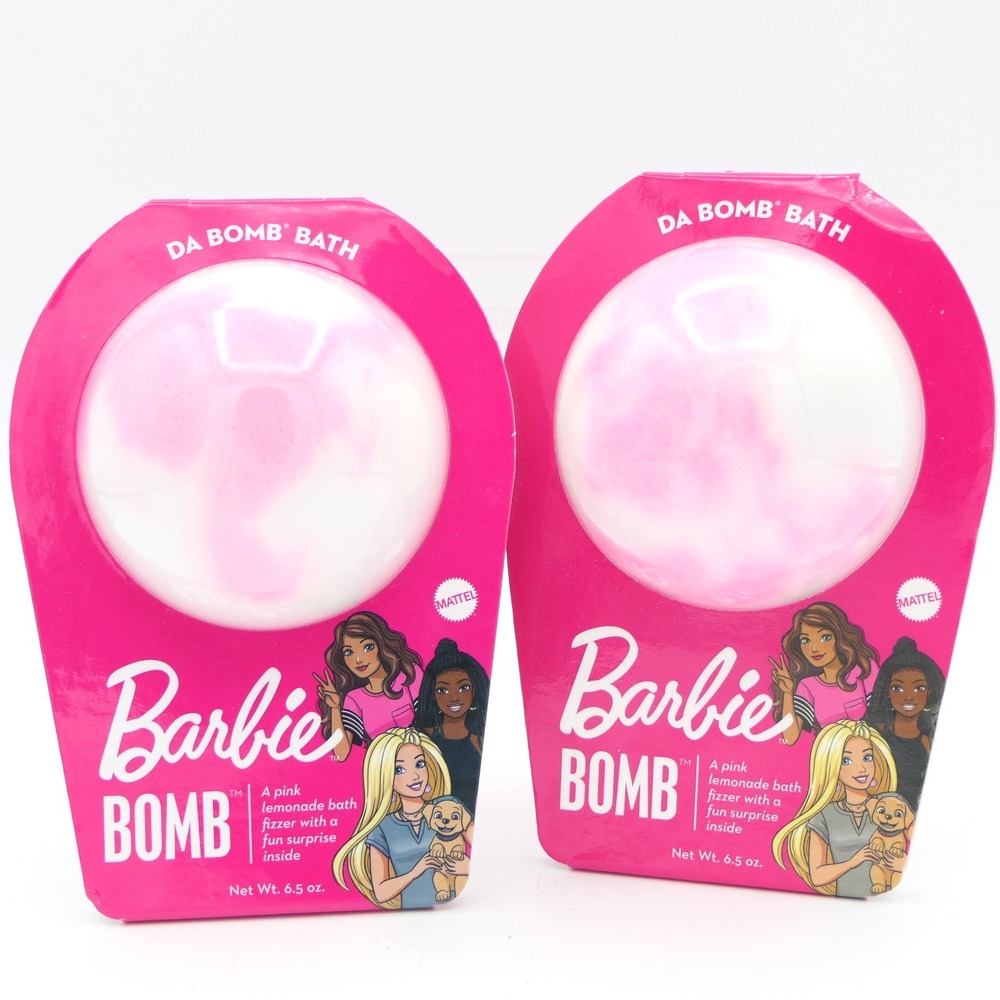 Da Bomb Barbie Bath Bomb 2 Pack Pink Lemonade Bath Fizzer w/ Surprise Inside